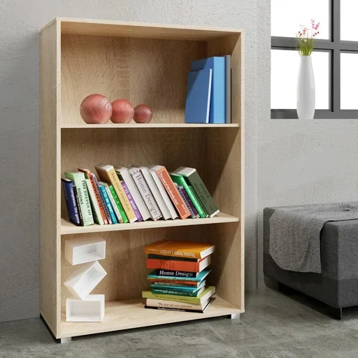 "Bücherregal "Vela" Eiche - 3 Fachböden image"