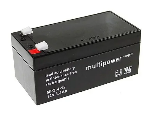 "Blei Vlies Akku 12V, 3,4Ah, 4,8mm Anschluss, VdS image"