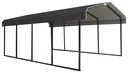 Stahlcarport und Autogarage Rom grau/schwarz, 600x370x260 cm