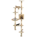 Sisal-Kratzbaum Wandhalterung 194 cm beige