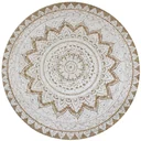 Teppich mit Druck rund 90 cm gewebte Jute