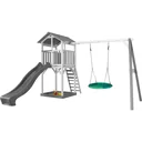 Beach Tower Spielturm mit Summer Nestschaukel - Graue Rutsche
