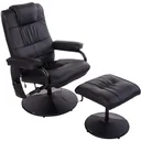 TV Sessel Massagesessel mit Hocker und Wärmefunktion Schwarz