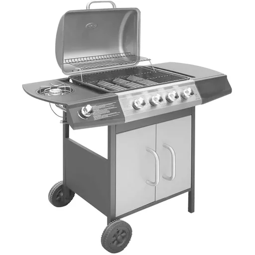 "Gasgrill 4+1 Kochzone schwarz und silber image"