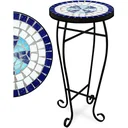 Mosaik Tisch - Ø60cm - blau und weiß