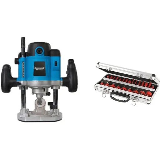 "1500 W Oberfräse 1/2" MIT 24-teiligem 1/4" TCT Oberfräsersatz image"