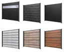 Sichtschutz Grundelement, anthrazit, 2,02 x 1,86 m, WPC Dielen grau / Polycarbonat Paneele