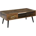 Couchtisch im Vintagestil vintageholzfarbig, schwarz