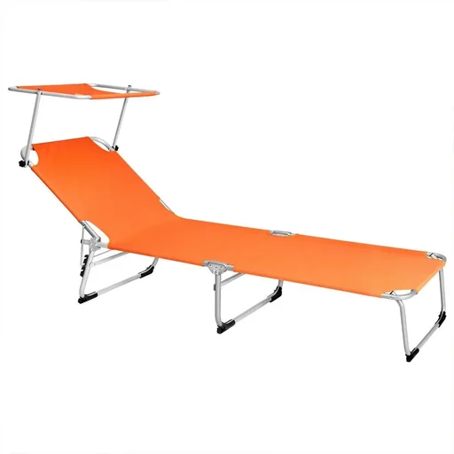 "Liege 'Hawaii' mit Schiebedach Aluminium orange 195 x 60 x 30cm image"