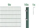 Doppelstabmattenzaun Komplettset, grün, Höhe 120 cm, Länge 18 m