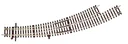 Bogenweiche links BWl5/6 ohne Antrieb, Radius des Stammgleises und des Abzweiggleises 542,8 mm (R5), Bogenwinkel 30°