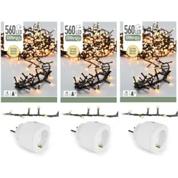 3x Weihnachtsbaumbeleuchtung 11 Meter Smart steuerbar per Telefon 560LED für den