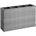 Polyrattan Pflanzgefäß grau 95x27x60cm
