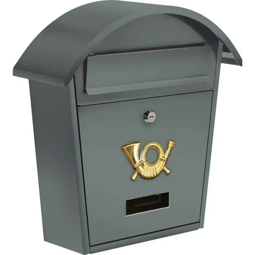 "NL Briefkasten Graphit mit 2 Tasten - 380x320x105 mm image"