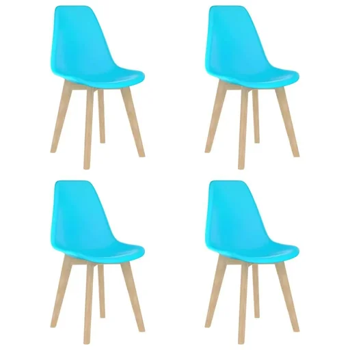 "Esszimmerstühle 4tlg. Kunststoff blau image"