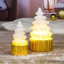 LED Weihnachtsbaum Echtwachskerzen - 2 Stück