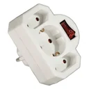 Steckdosen Adapter mit Schalter 3.fach, weiß