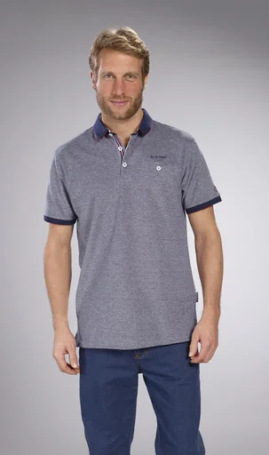 "Poloshirt aus Pique, Farbe marine-meliert, Gr.L image"