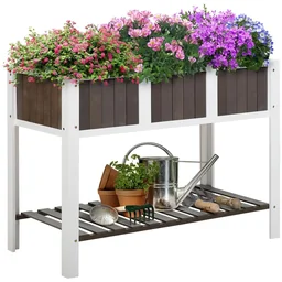 Pflanztisch Gartenarbeitstisch hölzerne Gartenbeete für Gemüse Blumen, Pflanzküb