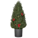 Weihnachtsbaum 50 cm Christbaum Zypressen-Weihnachtsbaum mit 7 roten Beeren