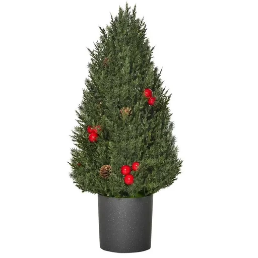 "Weihnachtsbaum 50 cm Christbaum Zypressen-Weihnachtsbaum mit 7 roten Beeren image"