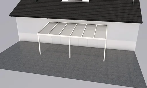 "Terrassendach Premium, weiß, 6110 x 3060 mm - 10mm Verbundsicherheitsglas (VSG) image"