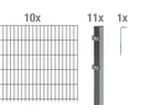 Doppelstabmattenzaun Komplettset, anthrazit, Höhe 120 cm, Länge 20 m