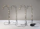 Gartenstecker Zuckerstangen mit LED Lichtdraht, 4 Stück