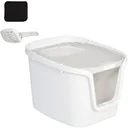 Pawhut Katzentoilette mit Tür weiß/grau