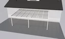 Terrassendach Premium, weiß, 7120 x 4060 mm - 10mm Verbundsicherheitsglas (VSG)