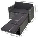 Zweisitziges Sofa - Polyrattan - Grau