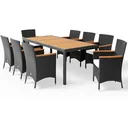 Polyrattan-Sitzgruppe Verona 17-teilig - Schwarz