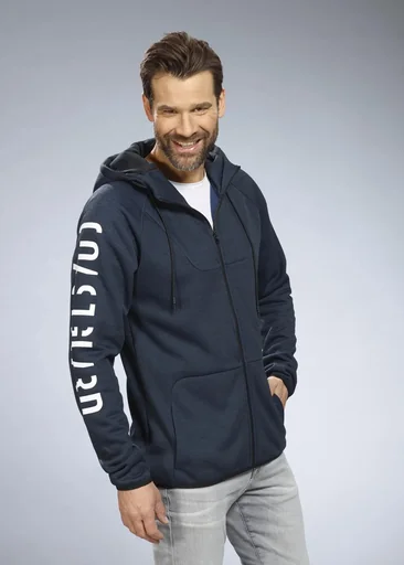 "Sweatjacke mit Kapuze, Farbe marine, Gr.M image"
