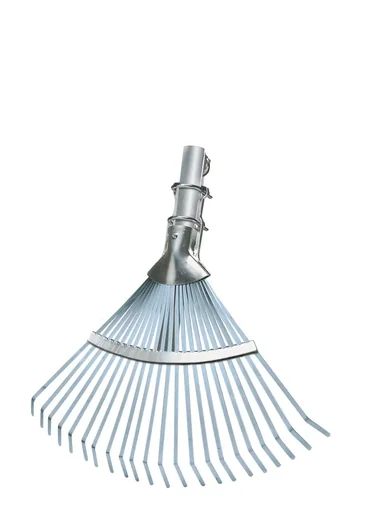 "Profi-Fächerbesen, 22 Zinken, 4 verstärkte Außenzinken, verzinkt, verstellbar, Breite 32-48 cm, ohne Stiel image"