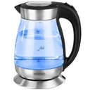 Wasserkocher Schwarz/Silber Glas/Edelstahl 1.7L