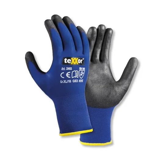 "Nylon-Strickhandschuh TOUCH blau/ schwarz Gr. 10 image"