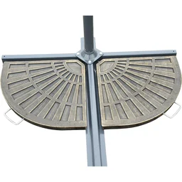 2 tlg, Sonnenschirmständer Platten-Schirmständer Schirmständer halbrund abnehmba