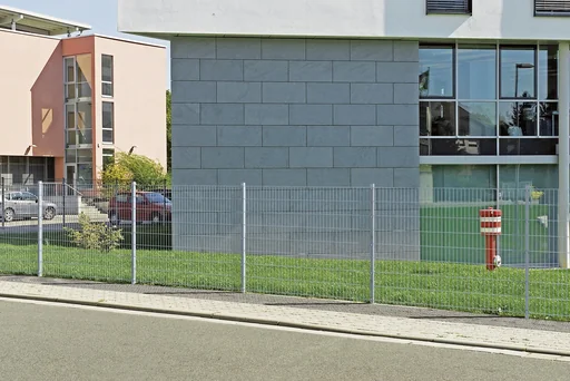 "Doppelstabmattenzaun Komplettset, feuerverzinkt, Höhe 80 cm, Länge 22 m image"