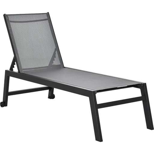 "Sonnenliege, Gartenliege, Relaxliege, 5-stufige Rückenlehne, Gartenmöbel Alu, Grau, 169 x 65 x 102 cm Sonnenliege Garten image"