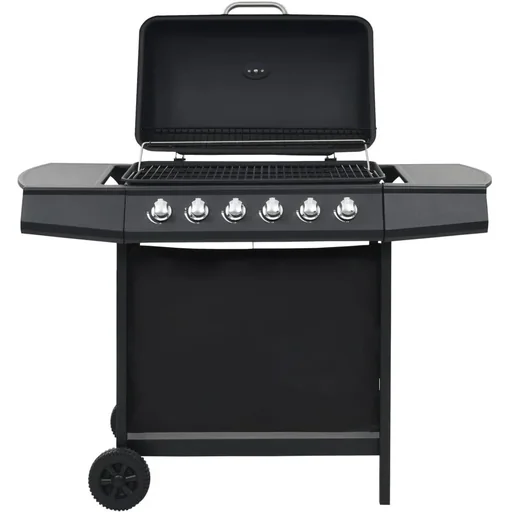 "Gasgrill mit 6 Kochstellen Stahl schwarz image"