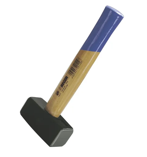 "SIEGER-Handfäustel 1.500 g, holz- und ringverkeilt, Hickorystiel 28 cm, Handende blau anlackiert image"