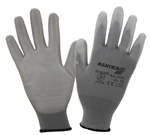 "Feinstrickhandschuh mit PU Beschichtung, grau Größe 10 image"