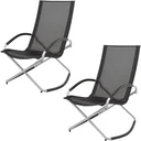 Pro Garden Klappbarer Schaukelstuhl - Schwarz - 70x90x98cm - 2 KÄUFE