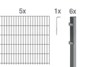Doppelstabmattenzaun Komplettset, anthrazit, Höhe 100 cm, Länge 10 m