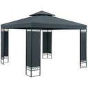 Gartenlaube/ Partyzelt/ Gartenpavillon/ Laube - Grau - 3x3m