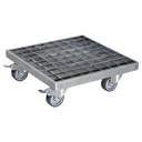 Multi Roller MR 7015, 29 x 29 x 9,5 cm, softe Rollen Ø 50 mm, Rollenlager, 2 Bremsen, Gitterrost, Tragkraft 200 kg