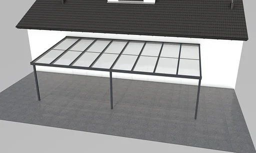 "Terrassendach Premium, anthrazit, 8125 x 4060 mm - Polycarbonat Stegplatten 16 mm, klar image"