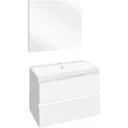 Concept Badezimmermöbel met spiegel 60cm - Weiss/Weiss
