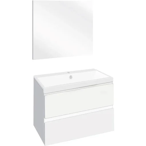 "Concept Badezimmermöbel met spiegel 60cm - Weiss/Weiss image"