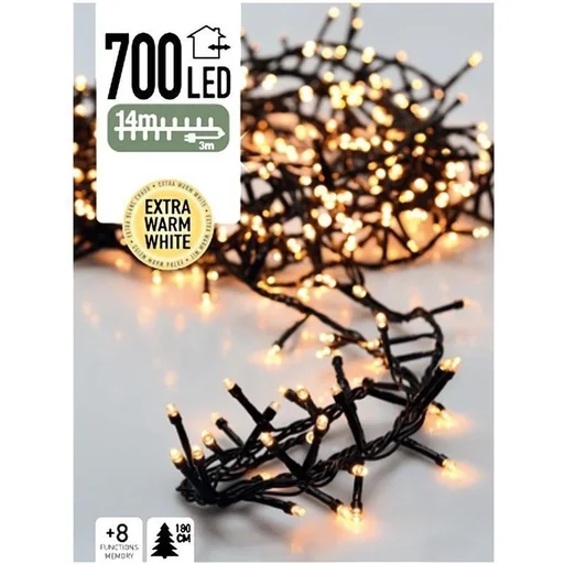 "4x Weihnachtsbaumbeleuchtung 14 Meter Warmweiß - 700LED für Innen und Außen image"